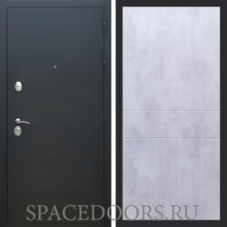 Входная дверь REX 5А Чёрный Муар ФЛ-290 бетон светлый
