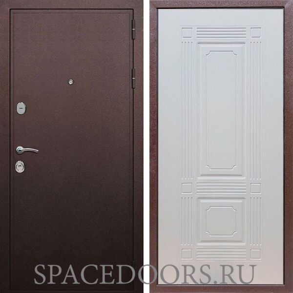 Входная дверь REX 5А Медный антик ФЛ-2 ясень белый 6 мм
