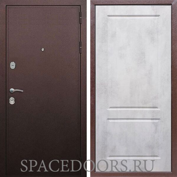 Входная дверь REX 5А Медный антик ФЛ-117 бетон светлый