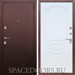 Входная дверь REX 5А Медный антик ФЛ-128 белый ясень
