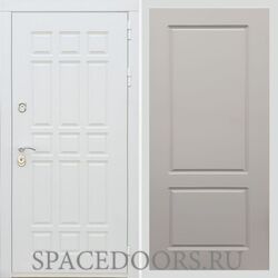 Входная дверь REX 8 Шагрень Белая ФЛ-117 софт грей