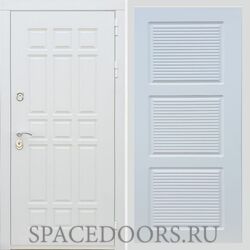 Входная дверь REX 8 Шагрень Белая ФЛ-1 силк сноу