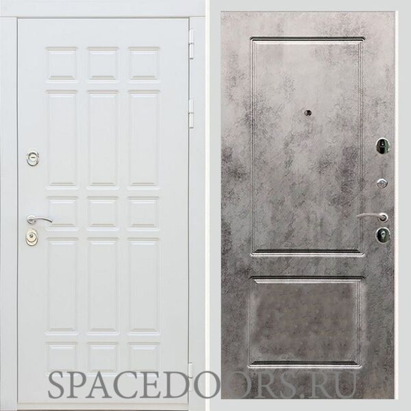 Входная дверь REX 8 Шагрень Белая ФЛ-117 бетон темный