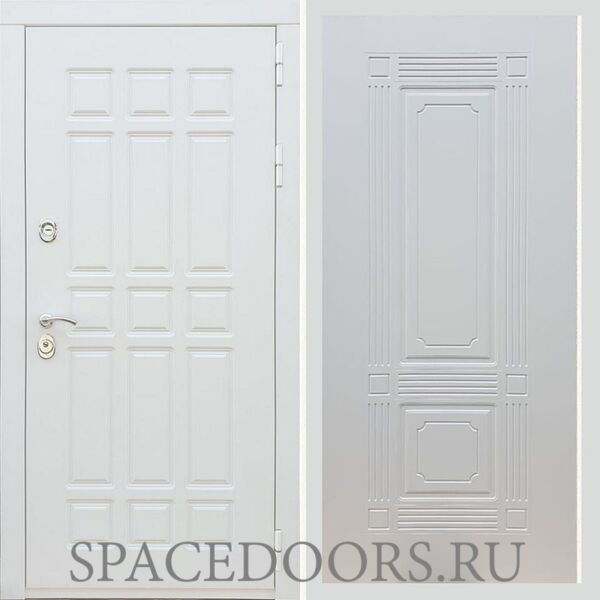 Входная дверь REX 8 Шагрень Белая ФЛ-2 ясень белый 6 мм