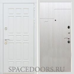 Входная дверь REX 8 Шагрень Белая ФЛ-246 лиственница беж