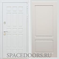 Входная дверь REX 8 Шагрень Белая ФЛ-117 софт шампань