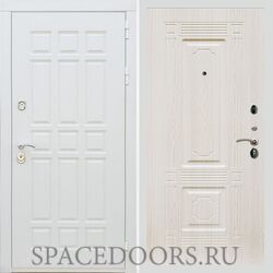 Входная дверь REX 8 Шагрень Белая ФЛ-2 беленый дуб 16мм