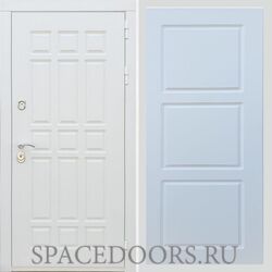 Входная дверь REX 8 Шагрень Белая ФЛ-4 беленый дуб