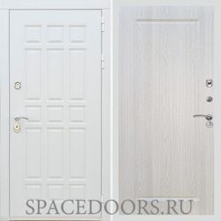 Входная дверь REX 8 Шагрень Белая ФЛ-119 Беленый дуб