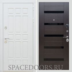 Входная дверь REX 8 Шагрень Белая сб-14 венге черное стекло