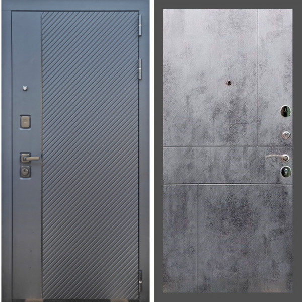 Входная дверь REX Граф Черный кварц ФЛ-290 бетон темный