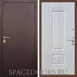 Входная дверь REX Лайт 3К Медный антик ФЛ-2 Сандал белый