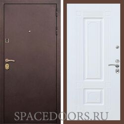 Входная дверь REX Лайт 3К Медный антик ФЛ-2 Силк сноу