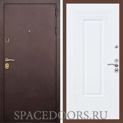 Входная дверь REX Лайт 3К Медный антик ФЛ-4 Силк сноу