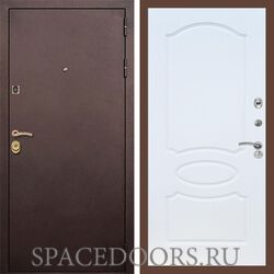 Входная дверь REX Лайт 3К Медный антик ФЛ-128 белый ясень