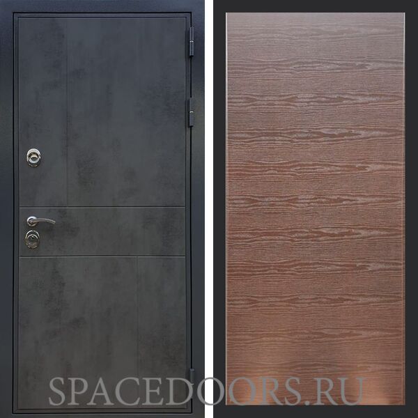 Входная дверь REX Премиум 290 бетон темный Венге поперечный гладкая