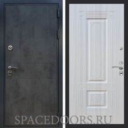 Входная дверь REX Премиум 290 бетон темный ФЛ-2 Сандал белый