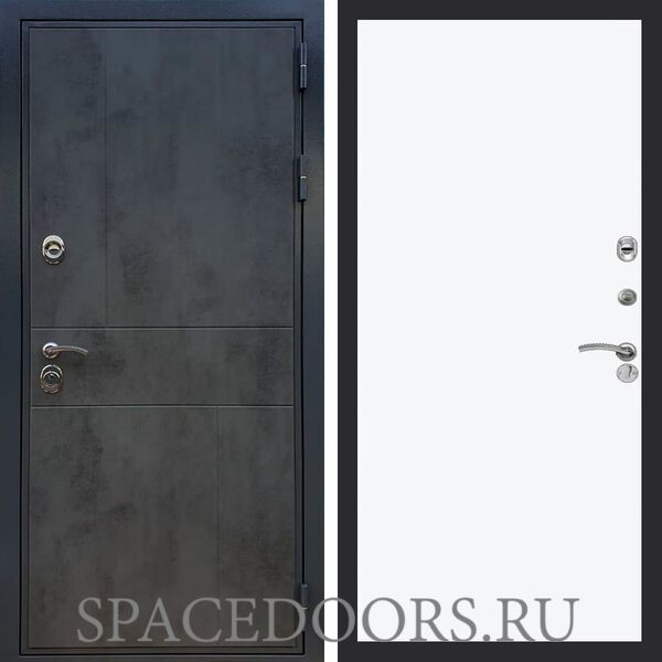 Входная дверь REX Премиум 290 бетон темный Гладкая силк сноу