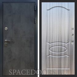 Входная дверь REX Премиум 290 бетон темный ФЛ-128 Сандал серый