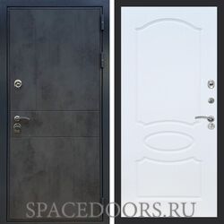 Входная дверь REX Премиум 290 бетон темный ФЛ-128 белый ясень