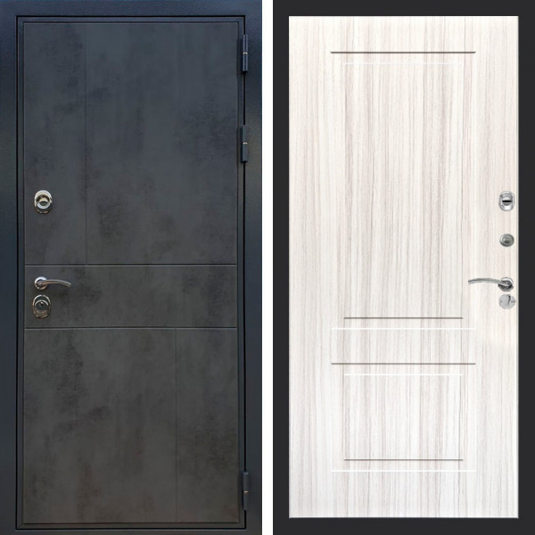 Входная дверь REX Премиум 290 Бетон Темный Спартак Сандал светлый