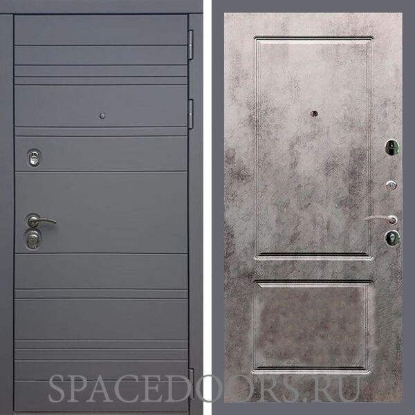 Входная дверь REX 14 силк титан ФЛ-117 бетон темный