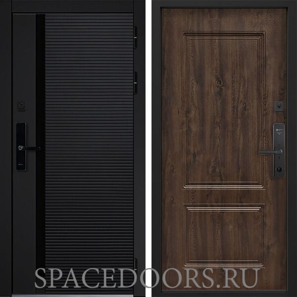 Входная дверь Command doors Cyber Horizon 61 Темный дуб