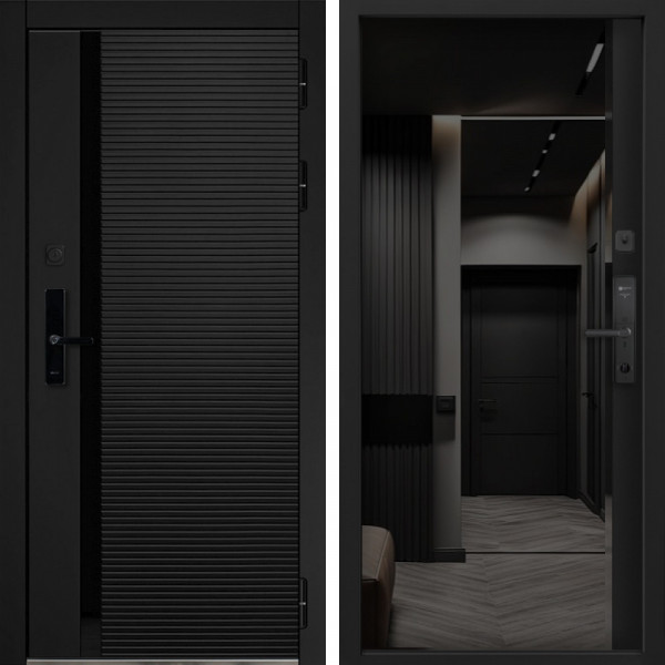 Входная дверь Command Doors Cyber Horizon 116Z Черный кварц