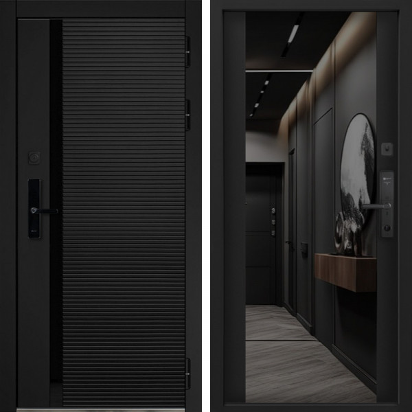 Входная дверь Command Doors Cyber Horizon 3Z Черный кварц