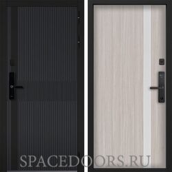 Входная дверь Command doors cyber matrix grey 6S Белая Лиственница