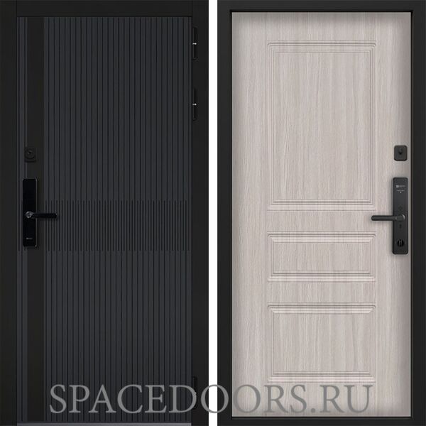 Входная дверь Command doors cyber matrix grey 02 Белая Лиственница