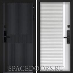 Входная дверь Command doors cyber matrix grey 30Б белый матовый