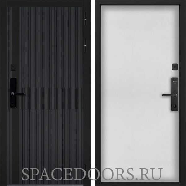 Входная дверь Command doors cyber matrix grey 00 Белый матовый