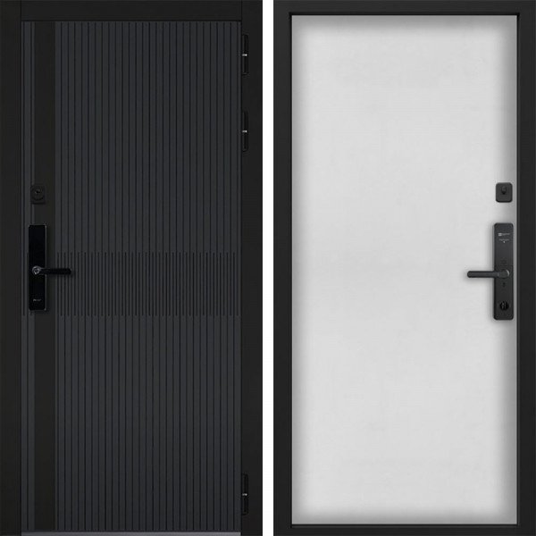 Входная дверь Command doors cyber matrix grey 00 Белый матовый