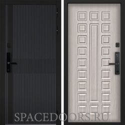Входная дверь Command doors cyber matrix grey 01 Белая лиственница