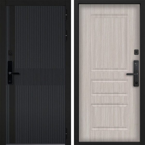 Входная дверь Command doors cyber matrix grey 02 Белая Лиственница