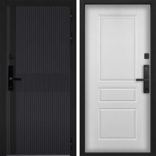 Входная дверь Command doors cyber matrix grey 02 Белый Матовый