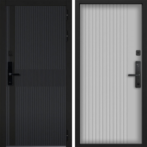 Входная дверь Command doors cyber matrix grey 03 Белый матовый