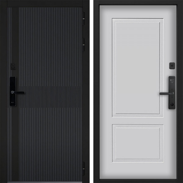 Входная дверь Command doors cyber matrix grey 05 Белый матовый