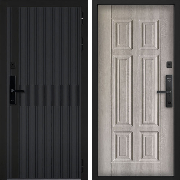Входная дверь Command doors cyber matrix grey 15 Дуб крем
