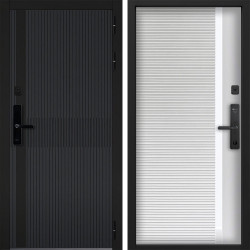Входная дверь Command doors cyber matrix grey 30Б белый матовый