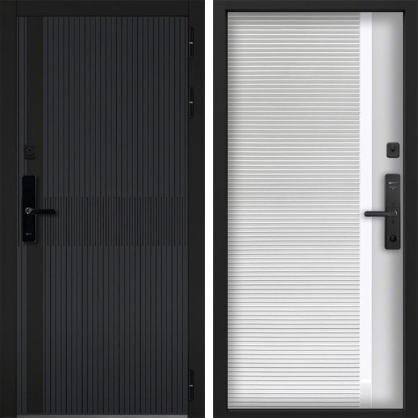 Входная дверь Command doors cyber matrix grey 30Б белый матовый