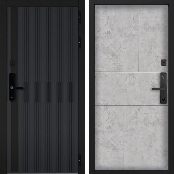 Входная дверь Command doors cyber matrix grey 38 Бетон молочный