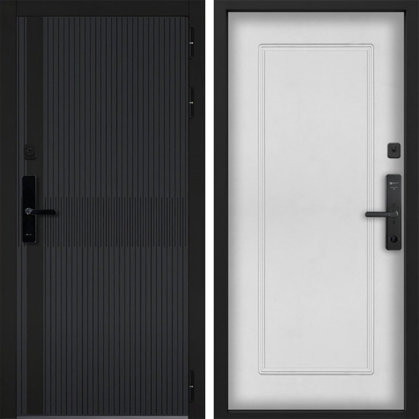 Входная дверь Command doors cyber matrix grey 38.02 Белый матовый