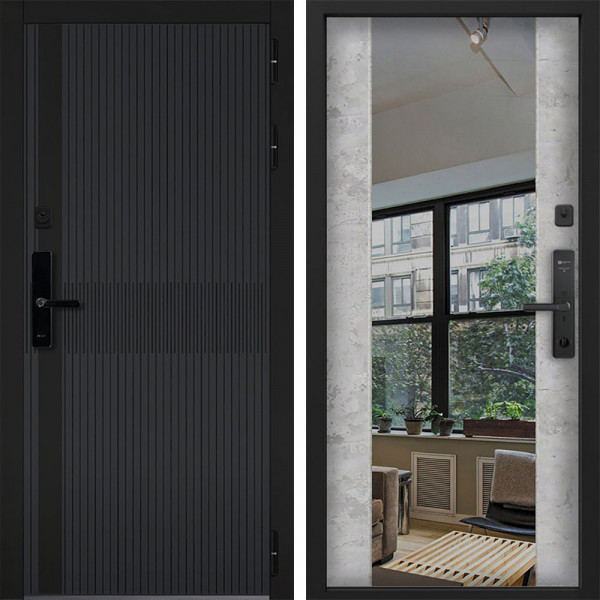 Входная дверь Command doors cyber matrix grey 3z бетон молочный
