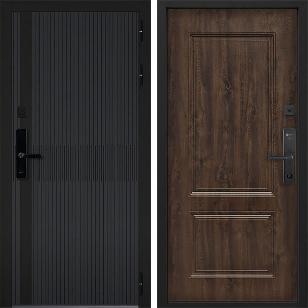 Входная дверь Command doors cyber matrix grey 61 Темный дуб