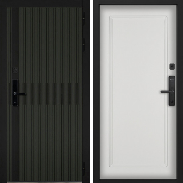 Входная дверь Command Doors Cyber matrix oliva 38 Белый матовый