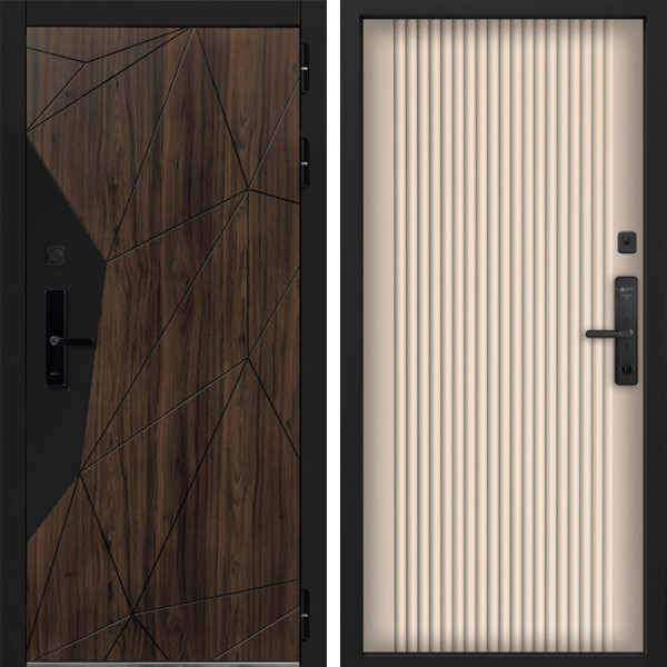 Входная дверь Command Doors Cyber Shelwood 11 Капучино софт