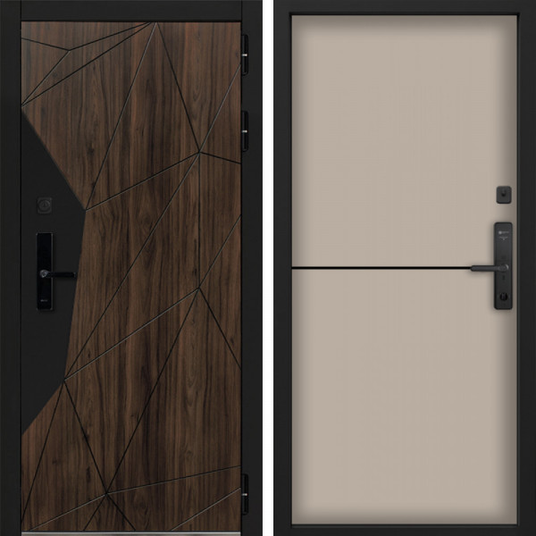 Входная дверь Command Doors Cyber Shelwood 12 Капучино софт