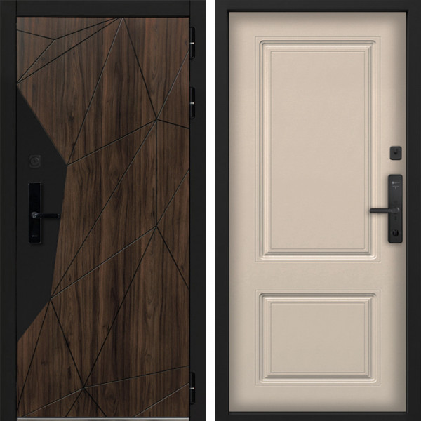 Входная дверь Command Doors Cyber Shelwood 61 Капучино софт